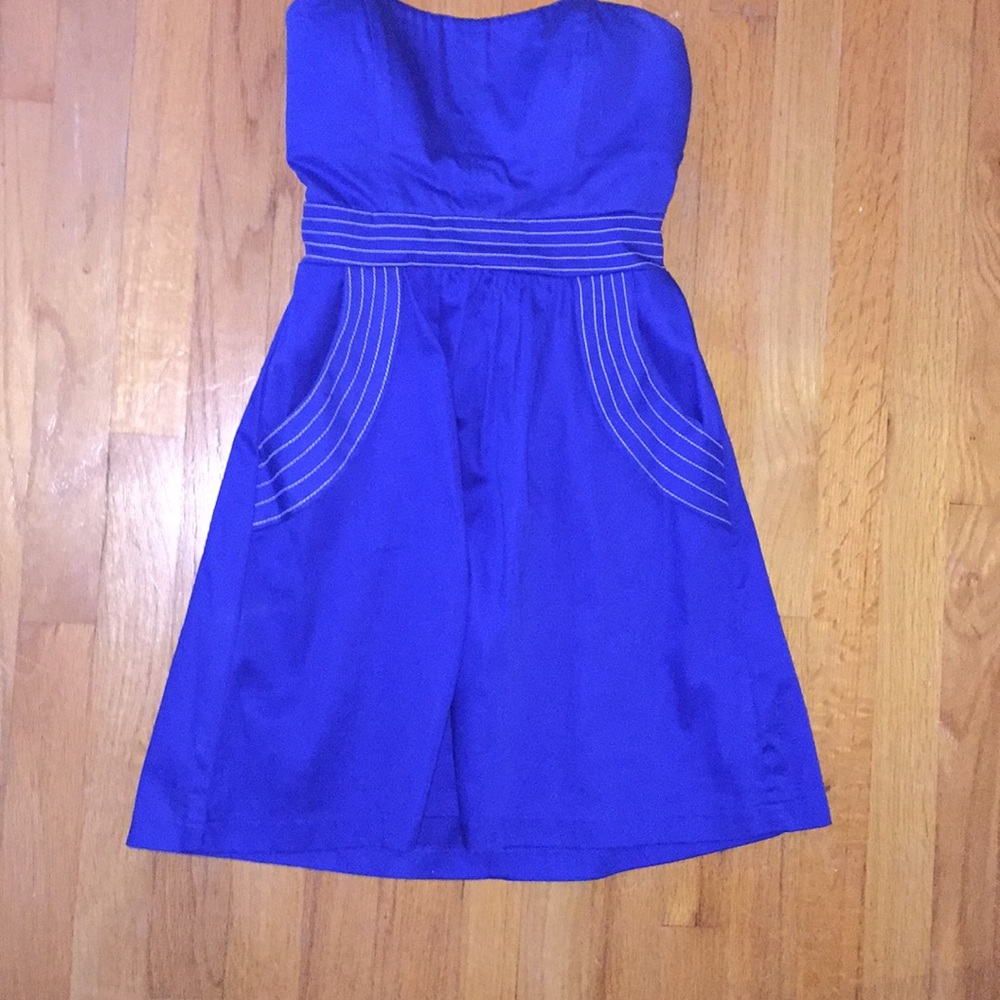 Royal blue strapless dress size small